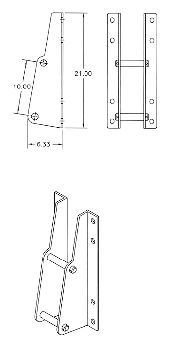 Pin-on Brackets – Designed for pin-on loaders with 1-3/16" pins (pair) - Quick Attach Brackets