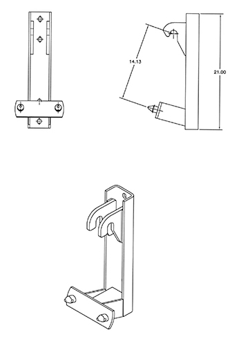 John Deere Interfacing Brackets for models 300, 300CX, 410, 420, 430,440, 460, 400X - Quick Attach Brackets