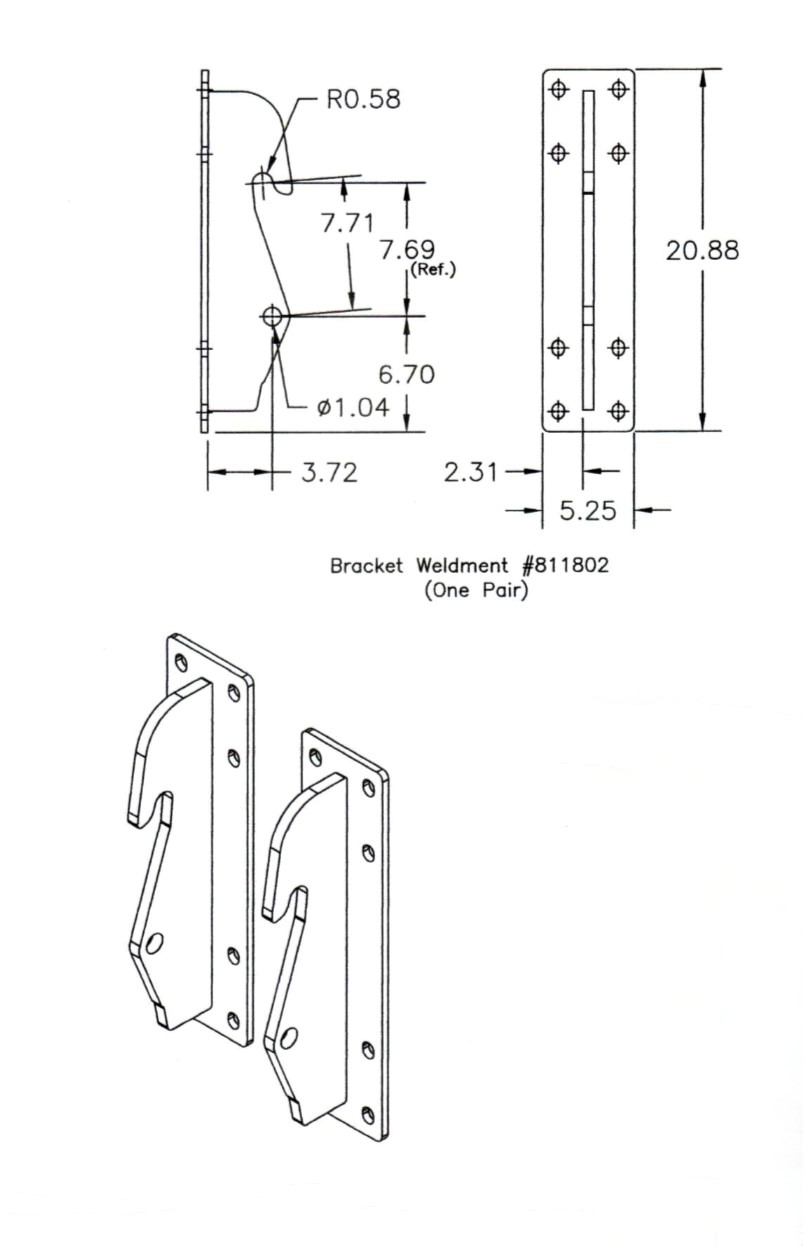 Interfacing brackets for Yanmar YL110 / YL210 loaders - "Bolt-on" Brackets