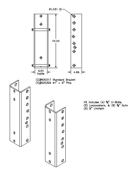 Bolt-on Interfacing Bracket Kit - - Quick Attach Brackets