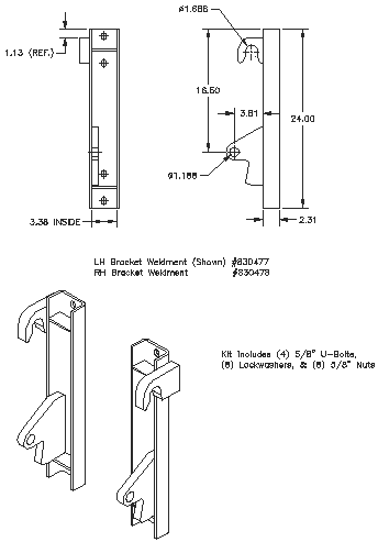 Bolt-on Interfacing Bracket Kit: Fendt (AGCO) - Quick Attach Brackets