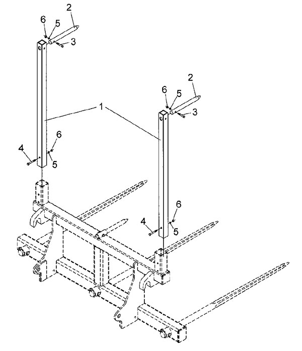 Bolt-in Upright Kit for FLBS models 330/340/432/449, SSRB-330/340 models and ELB-330/340 Models to Allow Handling of Two Bales at Once - Integrated Frame Bale Spear