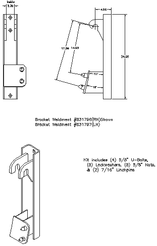 Bolt-on Interfacing Bracket Kit- John Deere - Quick Attach Brackets