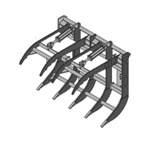 Split-Top Grapple Rake 77" - Universal SS Mounting - Split Top Grapple Rake