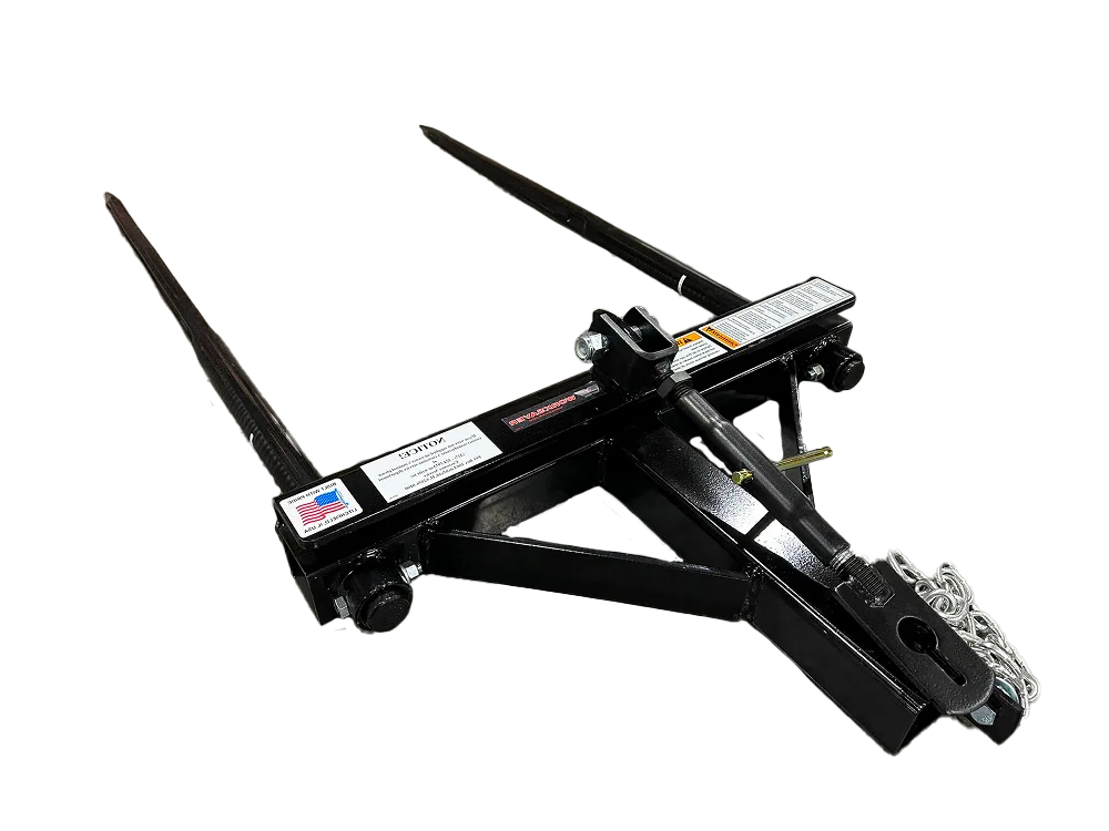 Clamp-on Bucket Bale Spear, Dual Spear - Clamp-on Bale Spear