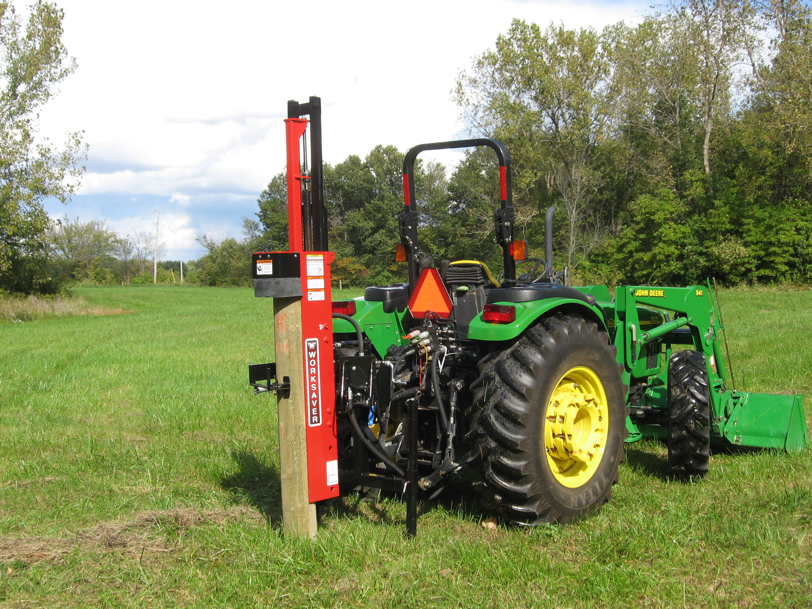 3-Point Hydraulic Post Driver Cat. 1-2 Maximum Post Size 8.75" x 120" - Worksaver Post Driver